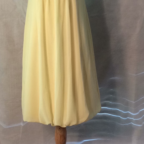 David’s Bridal Yellow Beaded Semi-Formal Dress - 6 - Picture 3 of 6